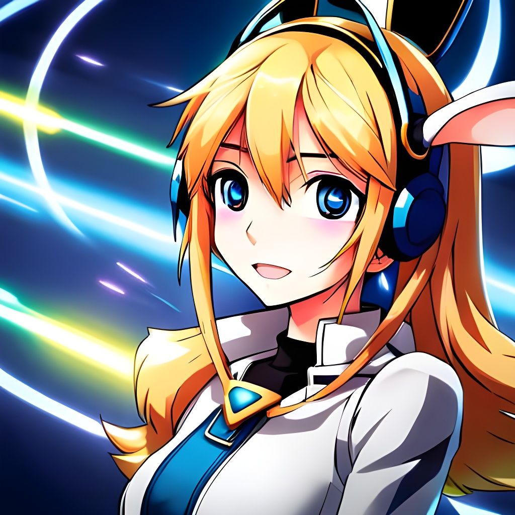 Anime Girl with Cybernetic Bunny Ears in 4K