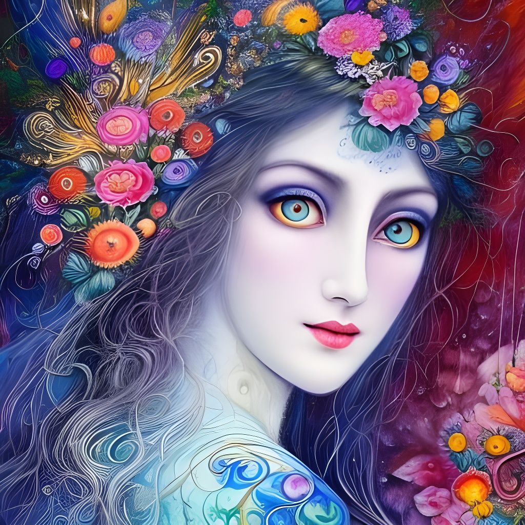 Enchanting Floral Eyes in Watercolour Style