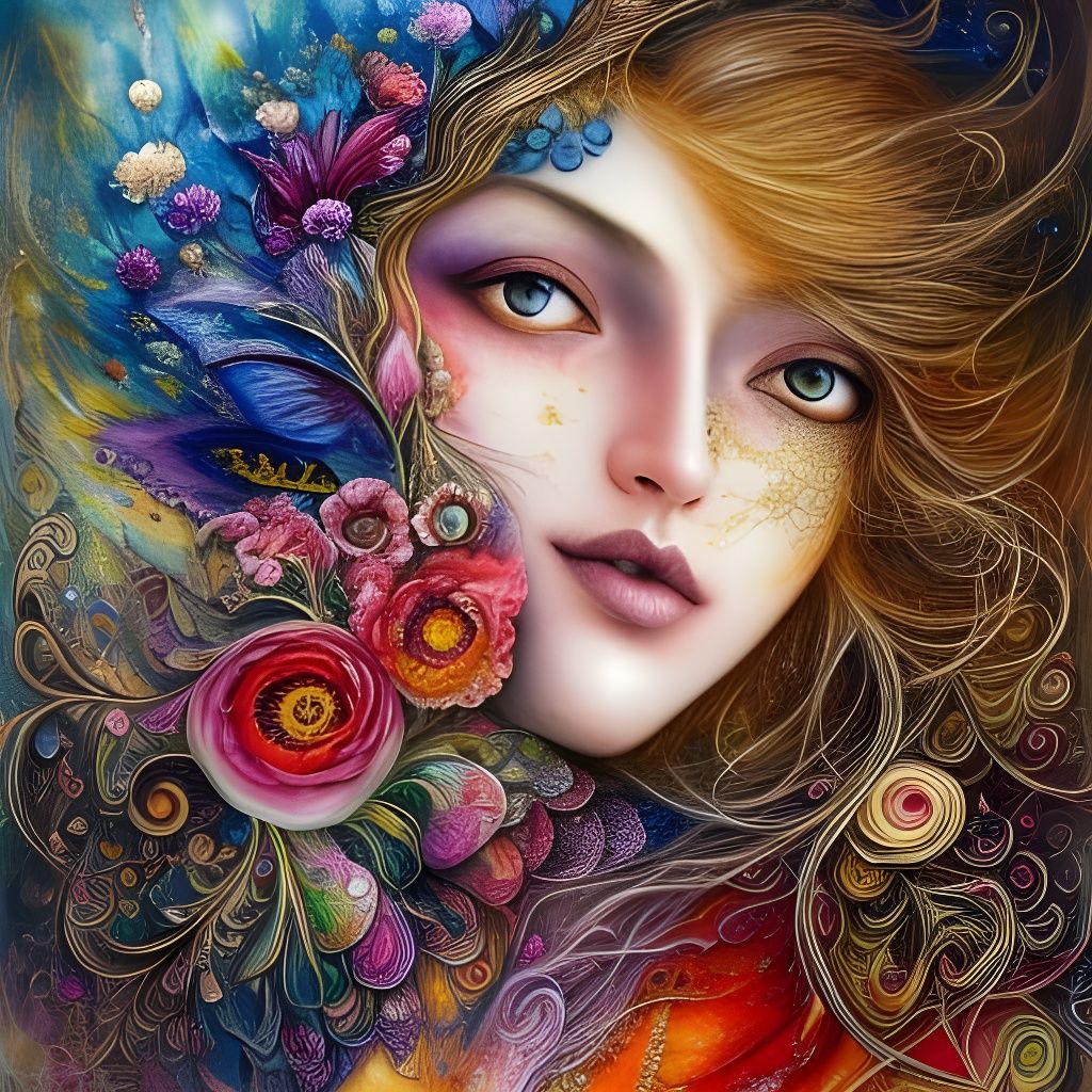 Enchanting Floral Eyes Watercolor Masterpiece