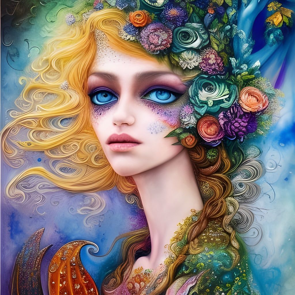 Enchanting Floral Eyes Watercolor Painting