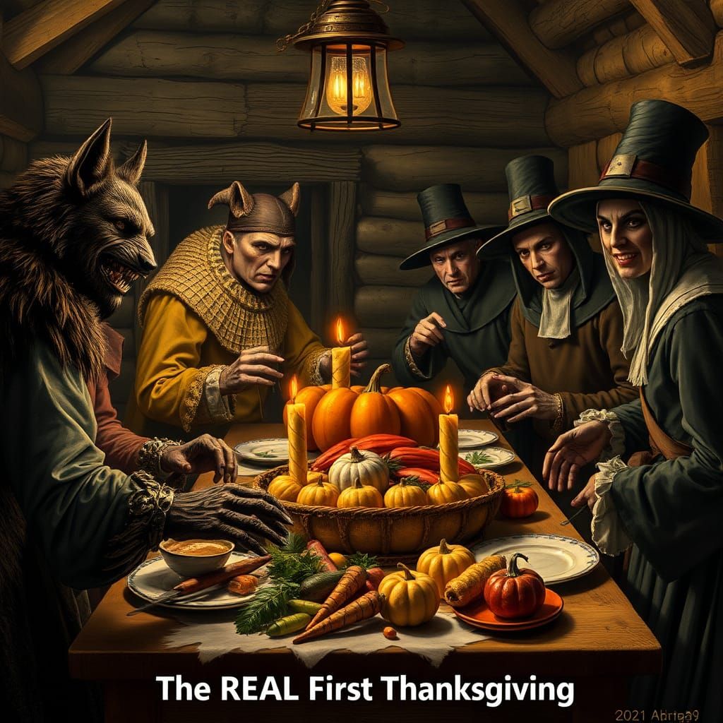 Fantasy Thanksgiving in 1621 in Plymouth with werewolves in ...