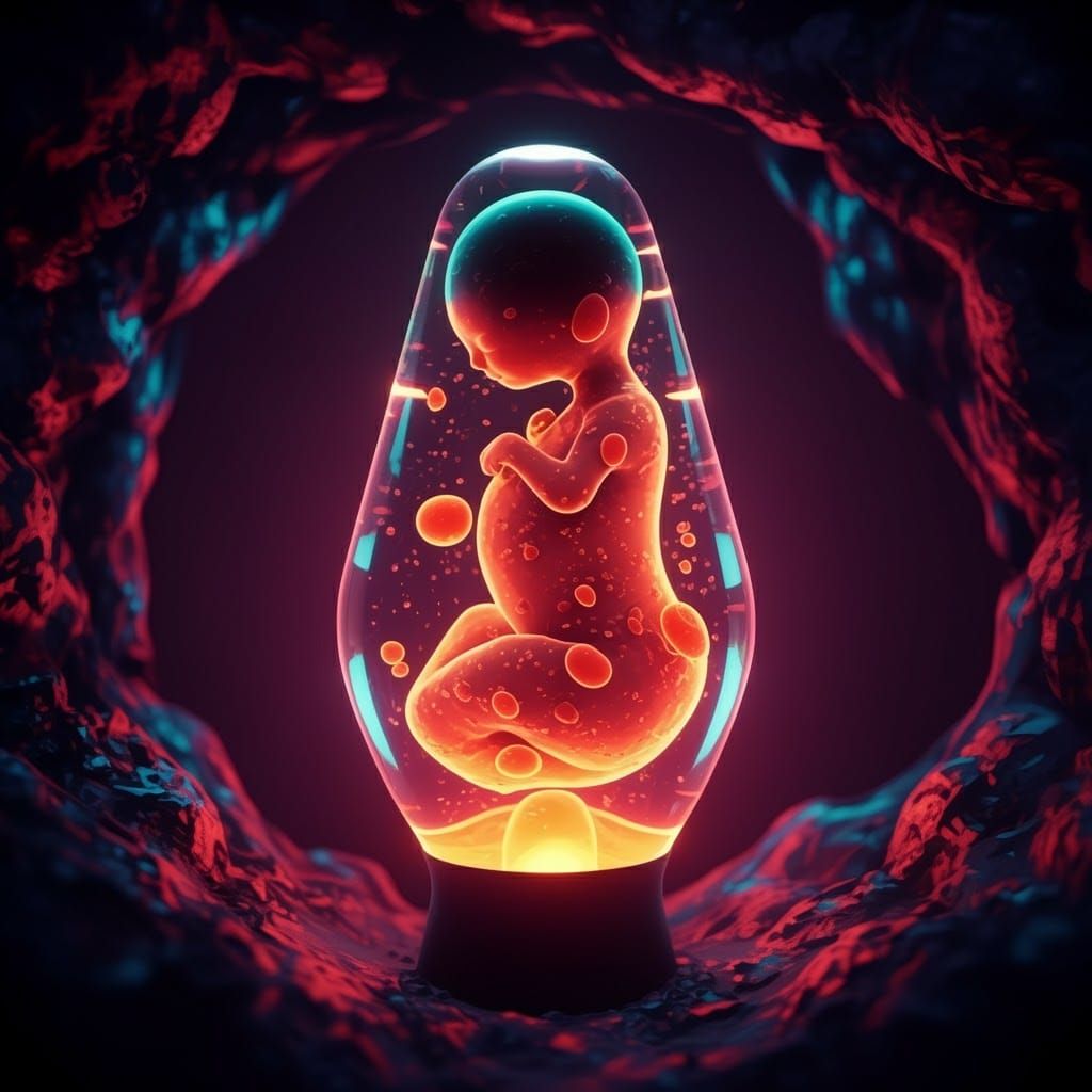 Volcano Baby In Lava Womb