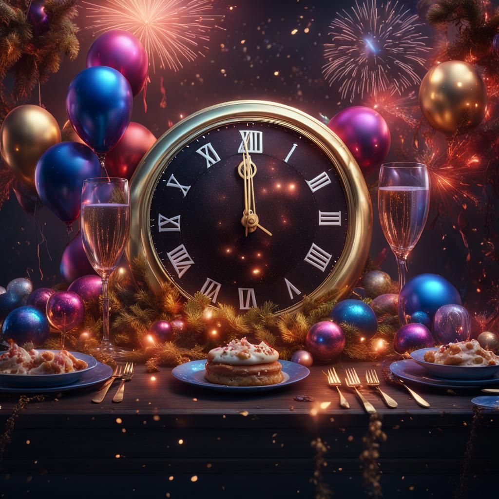 New Year's Eve Party: Countdown in Hyperrealism