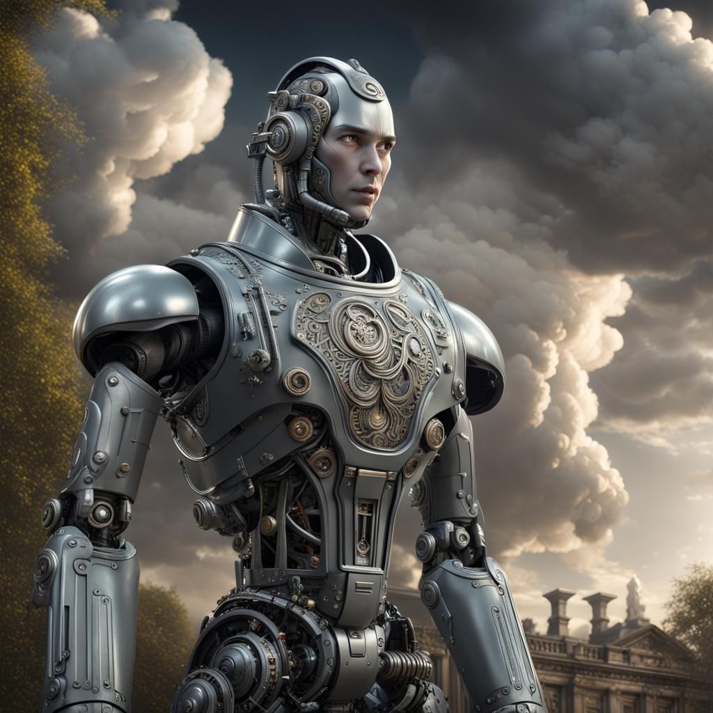 Android Butler at Thrilling Starting Line, CGI Render