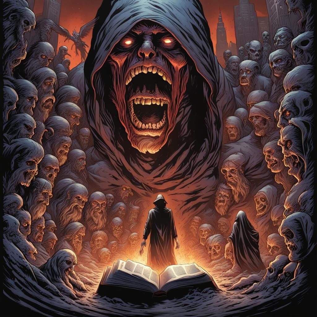 Horror Bible in Comic Book Style