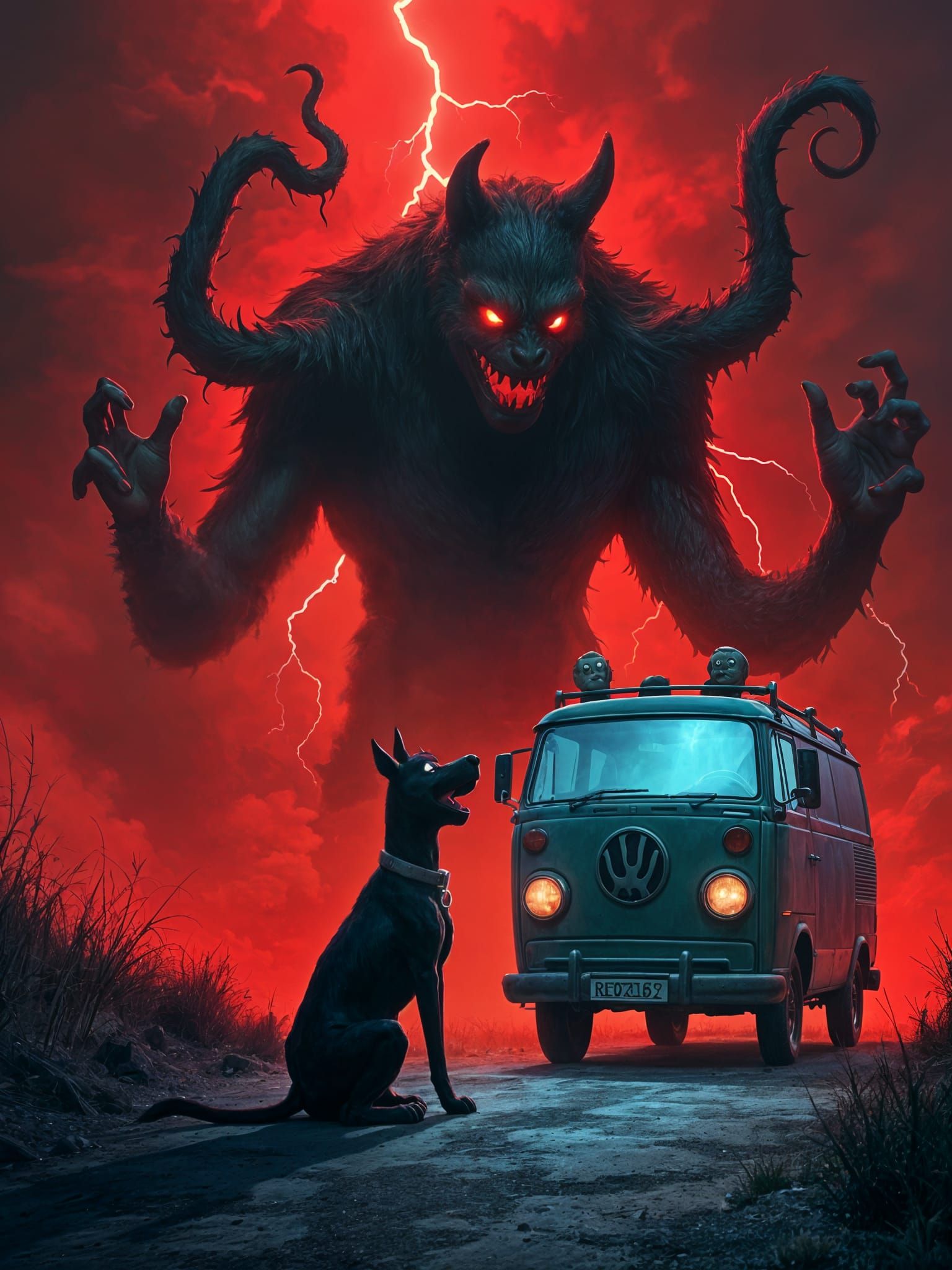 R18+ Scooby Doo promotional art, demonic entity, monster loo...