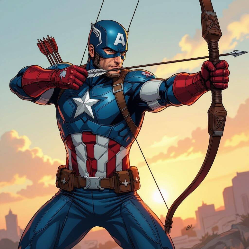 Captain America & Hawkeye Fusion: Heroic Comic Art