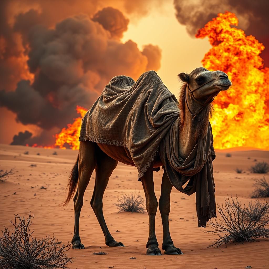 Majestic Camel in Desert Inferno
