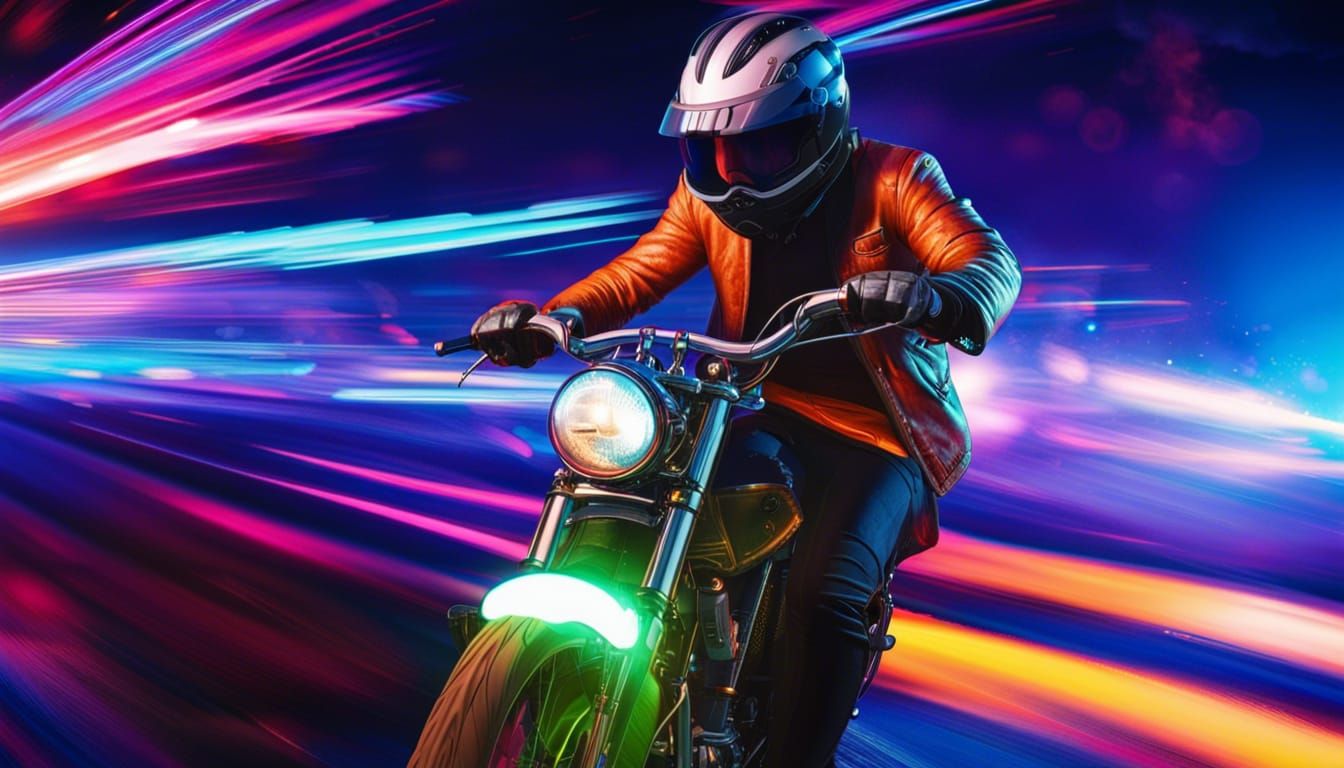 Evil Motorcyclist Warlord on Harley Davidson