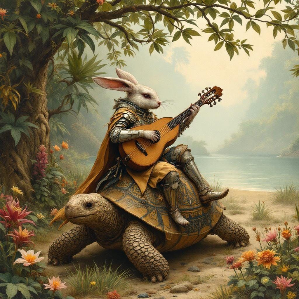 Medieval Rabbit Knight's Jungle Journey