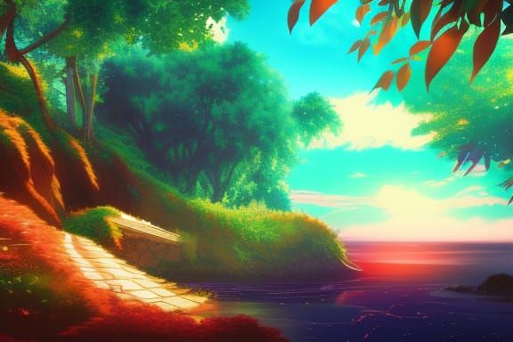 fantasy island Anime Key Visual, Deep Color, Intricate, 8k resolution concept art, Natural Lighting, Beautiful Compositi...