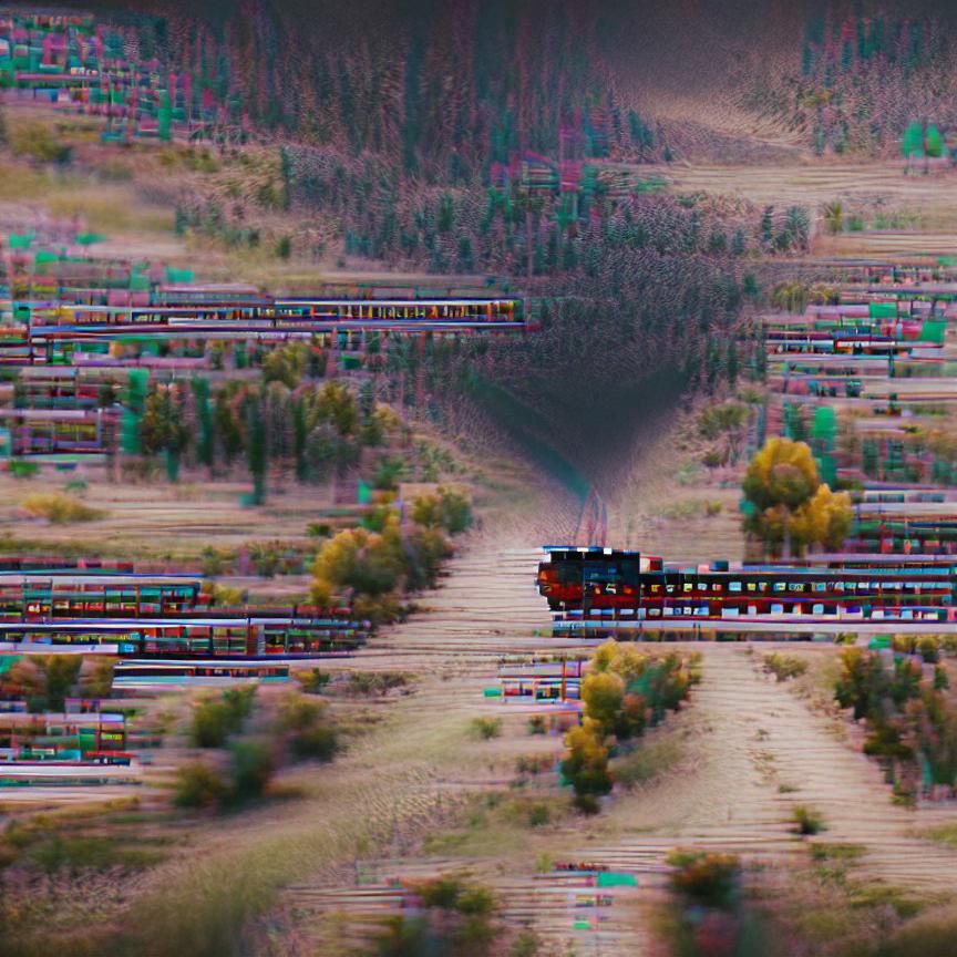 Vintage Steam Train in Desolate Landscape