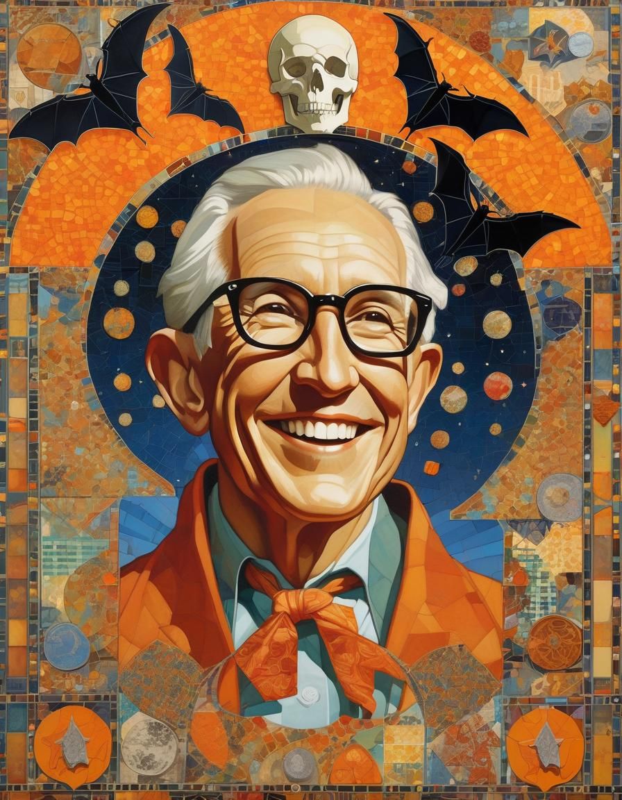 Whimsical Elf Nuclear Physicist Portrait in Mixed Media