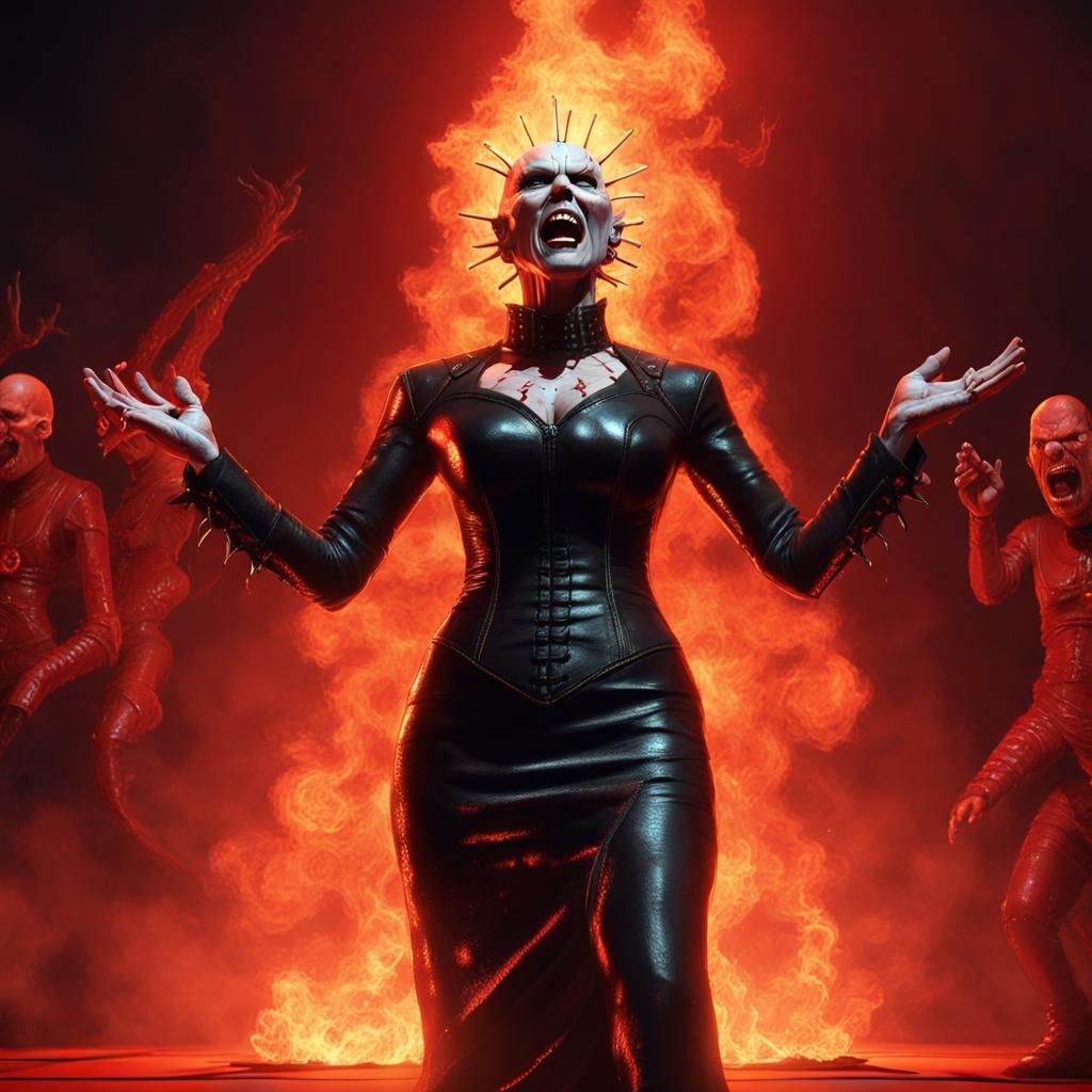 Fiery Pinhead Performance: 3D Digital Art
