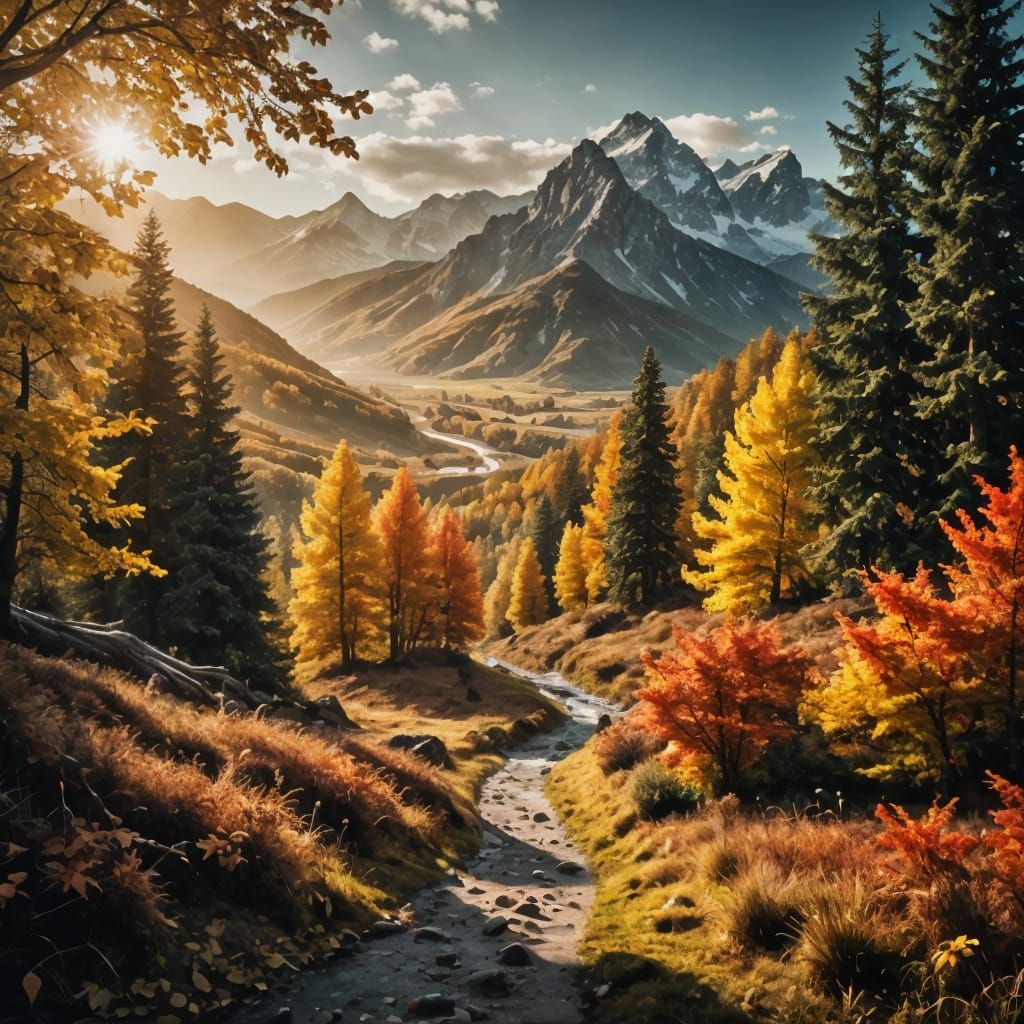 Stunning Autumn Mountain Landscape Photograph