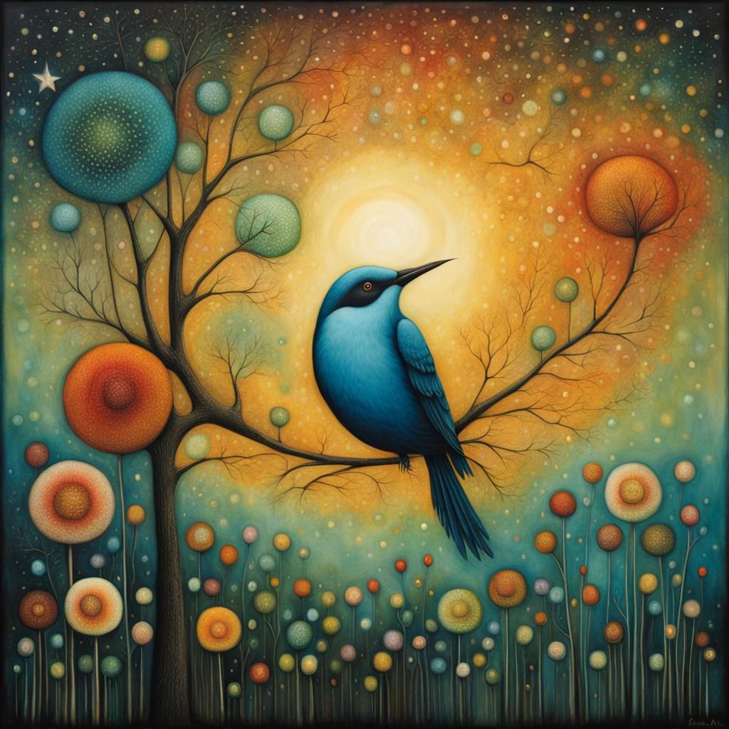 Dreamlike Bird in Pastel Colors