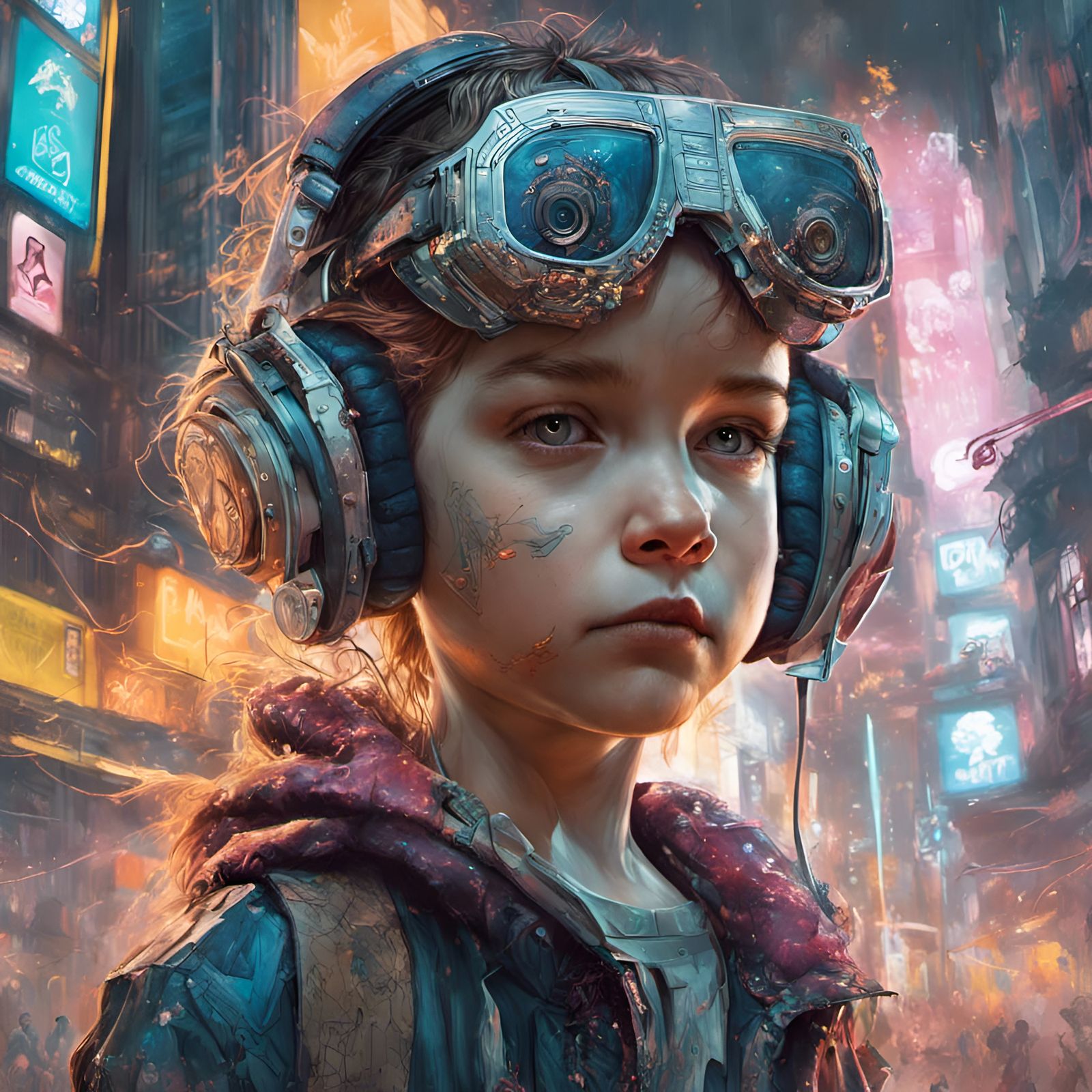 Cyberpunk Porcupine Portrait in Digital Illustration