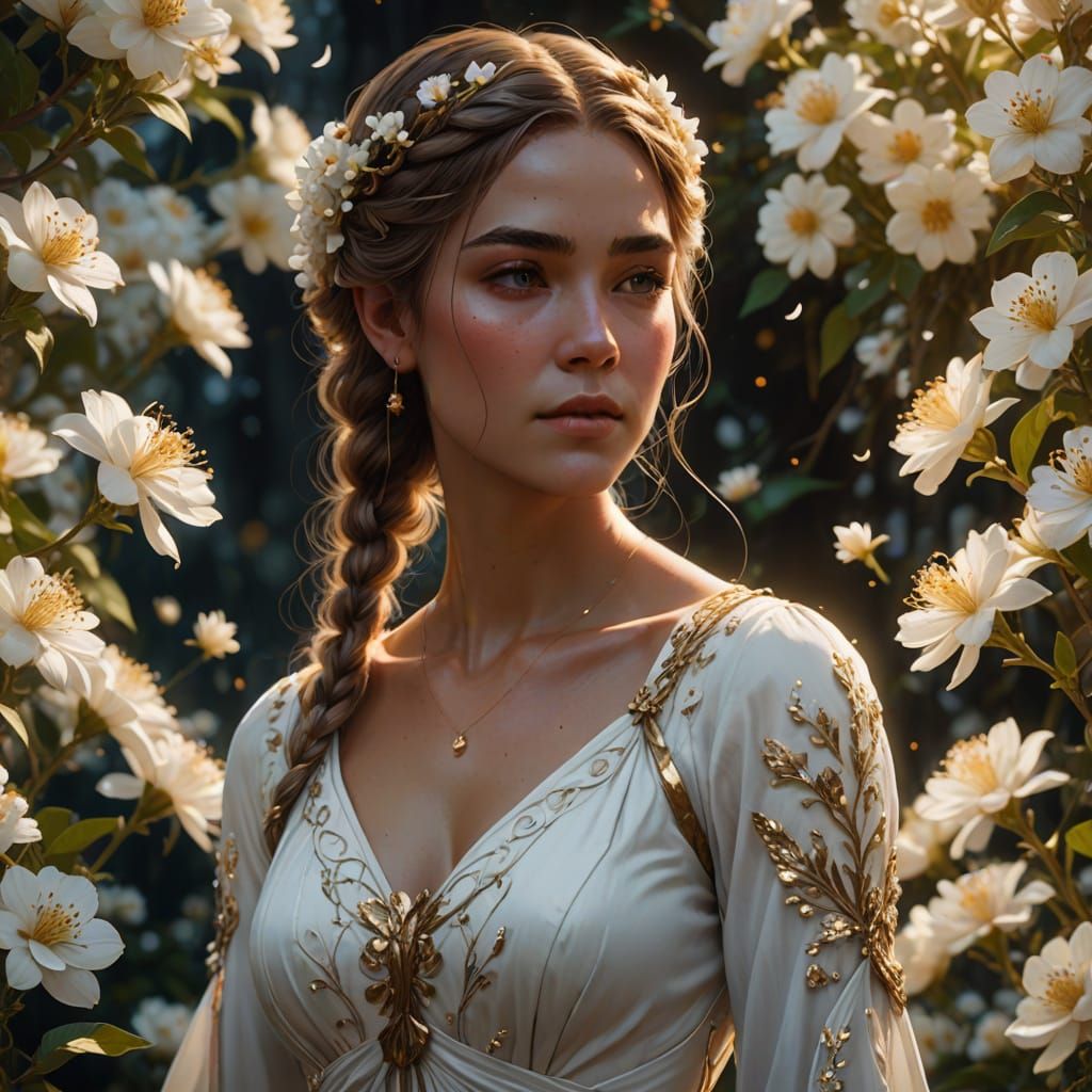 Shimmering Braids: A Fantasy Art Portrait