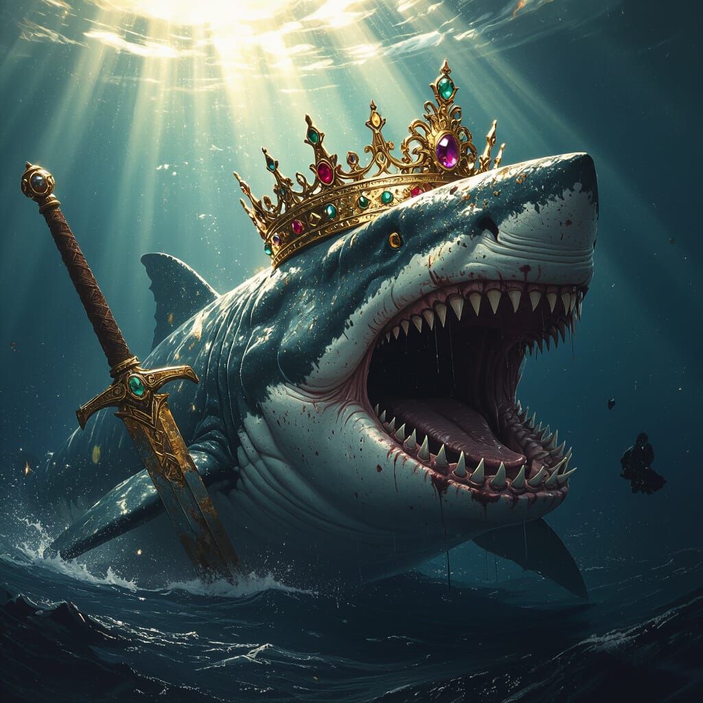 Megalodon Emerges With Crown and Sword