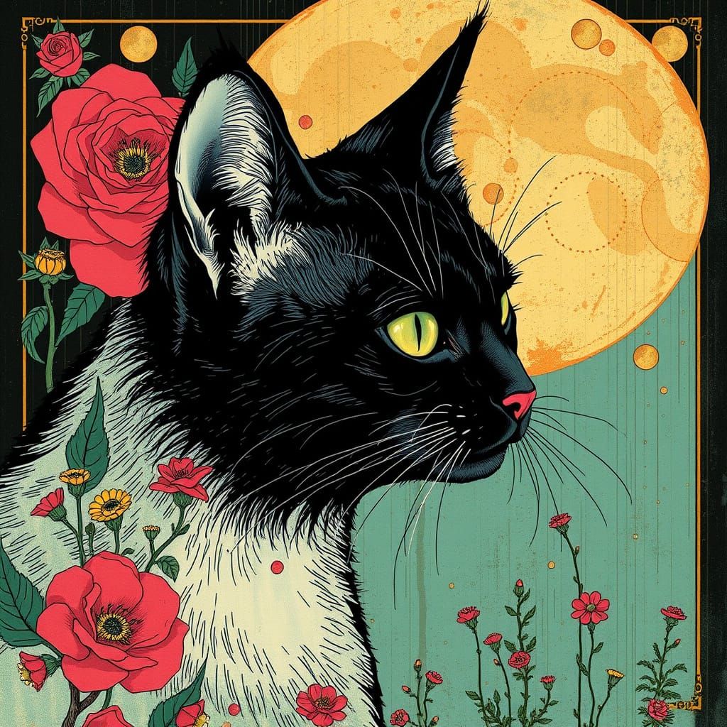 Feline Goddess in Selkiepunk Aesthetic