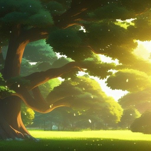 Studio Ghibli Inspired Tree in Small Town