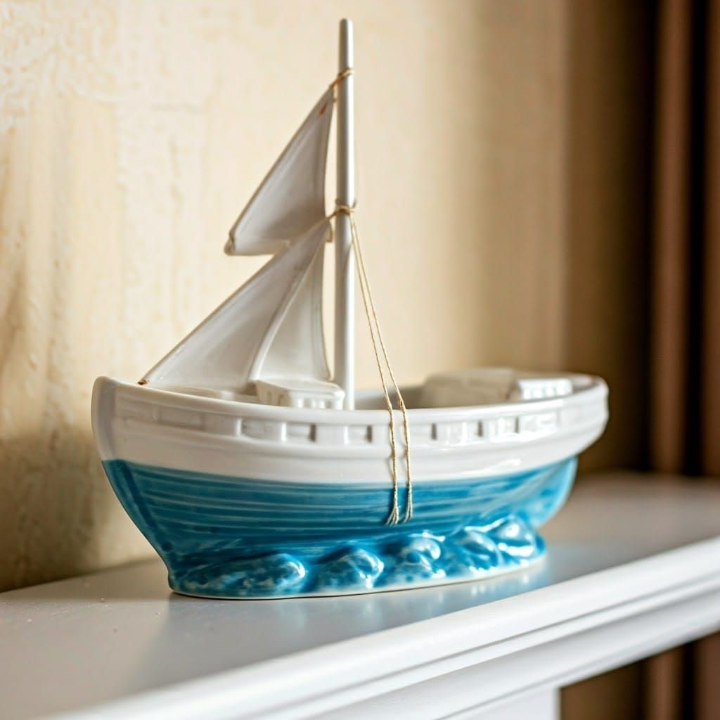 Watercolor China Boat Still Life