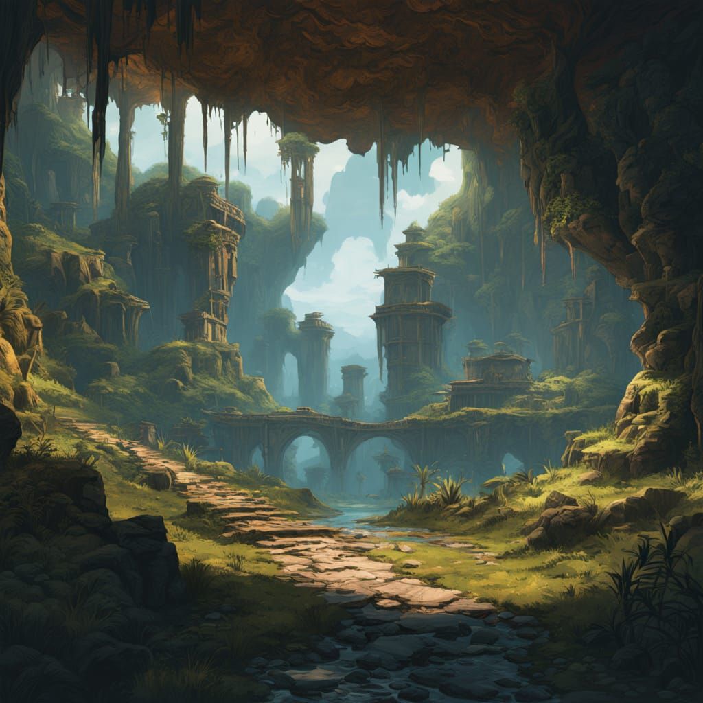 Epic Jungle Cave with Ancient Ruins and Mysterious Artifacts...