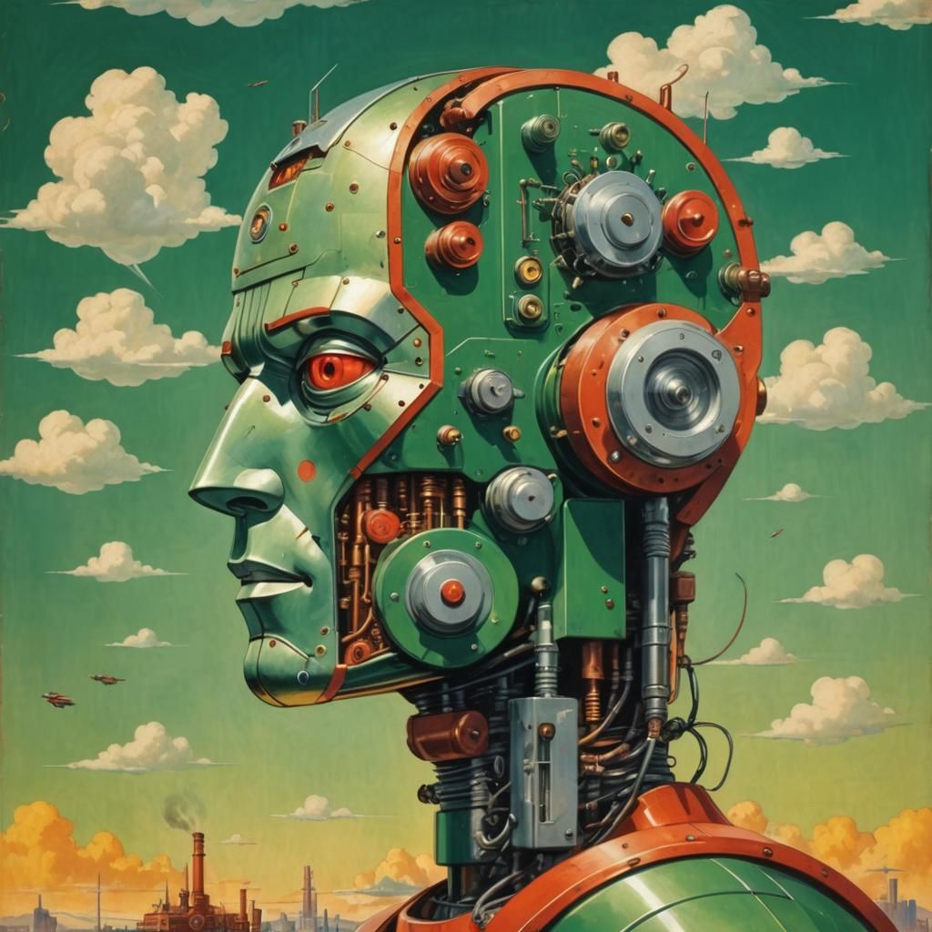 Art Deco Cyborg Robot Advertising Poster