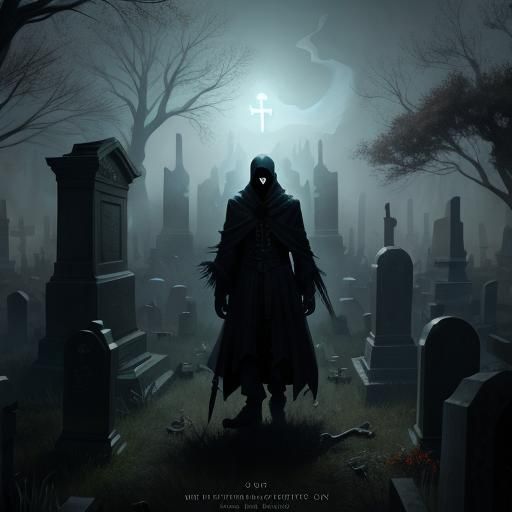 Sinister Spectral Ghost Haunting Cemetery