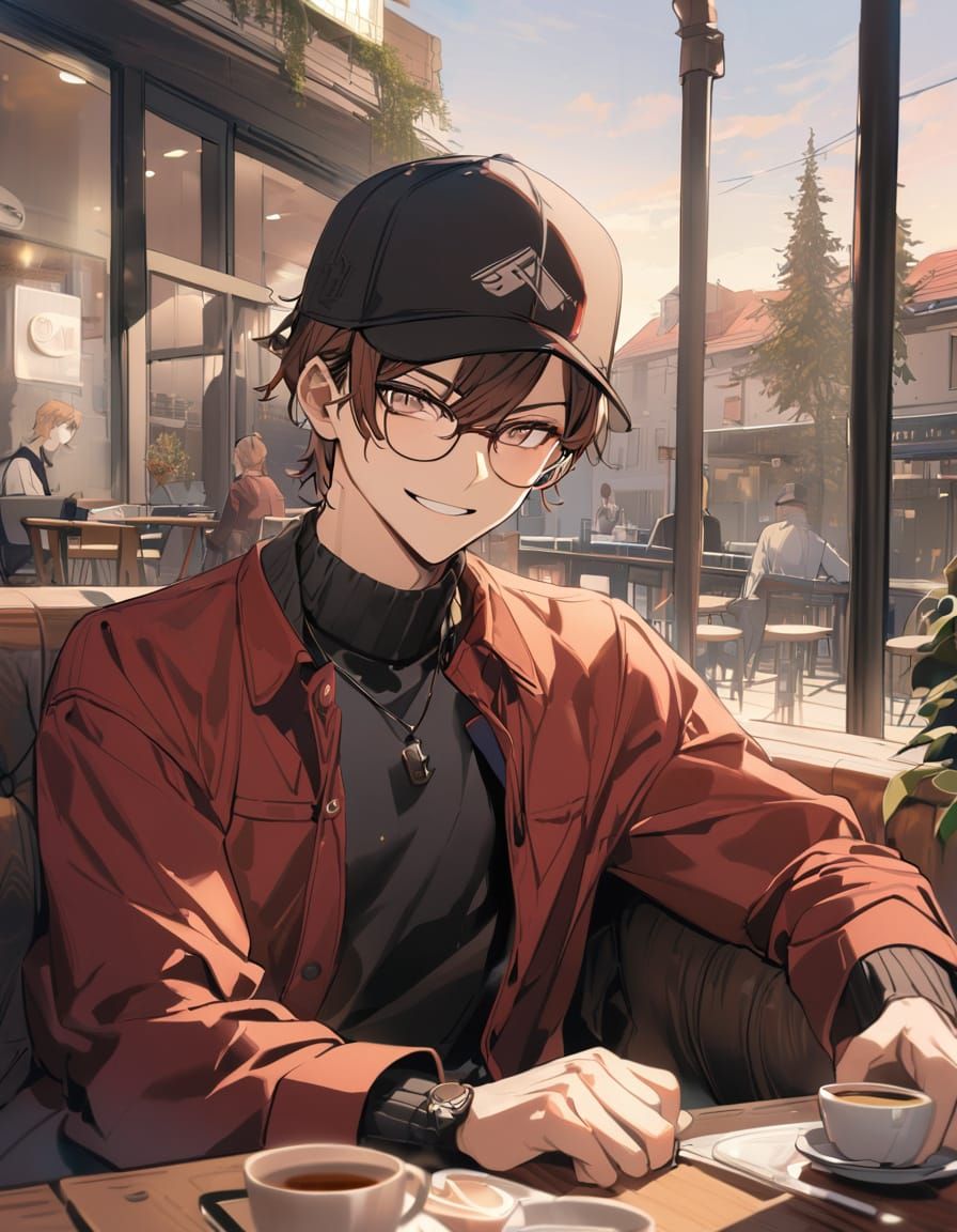 Bishounen Boy Soaks Up Winter Afternoon in Cozy Cafe