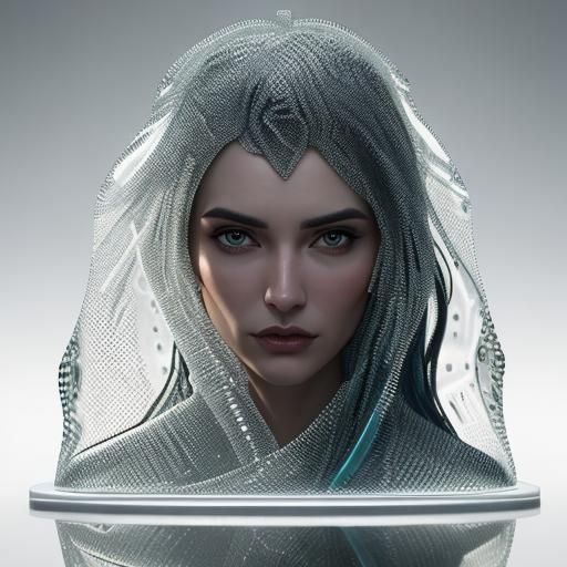 Woman in Bubble Wrap: a Hyperrealistic Portrait