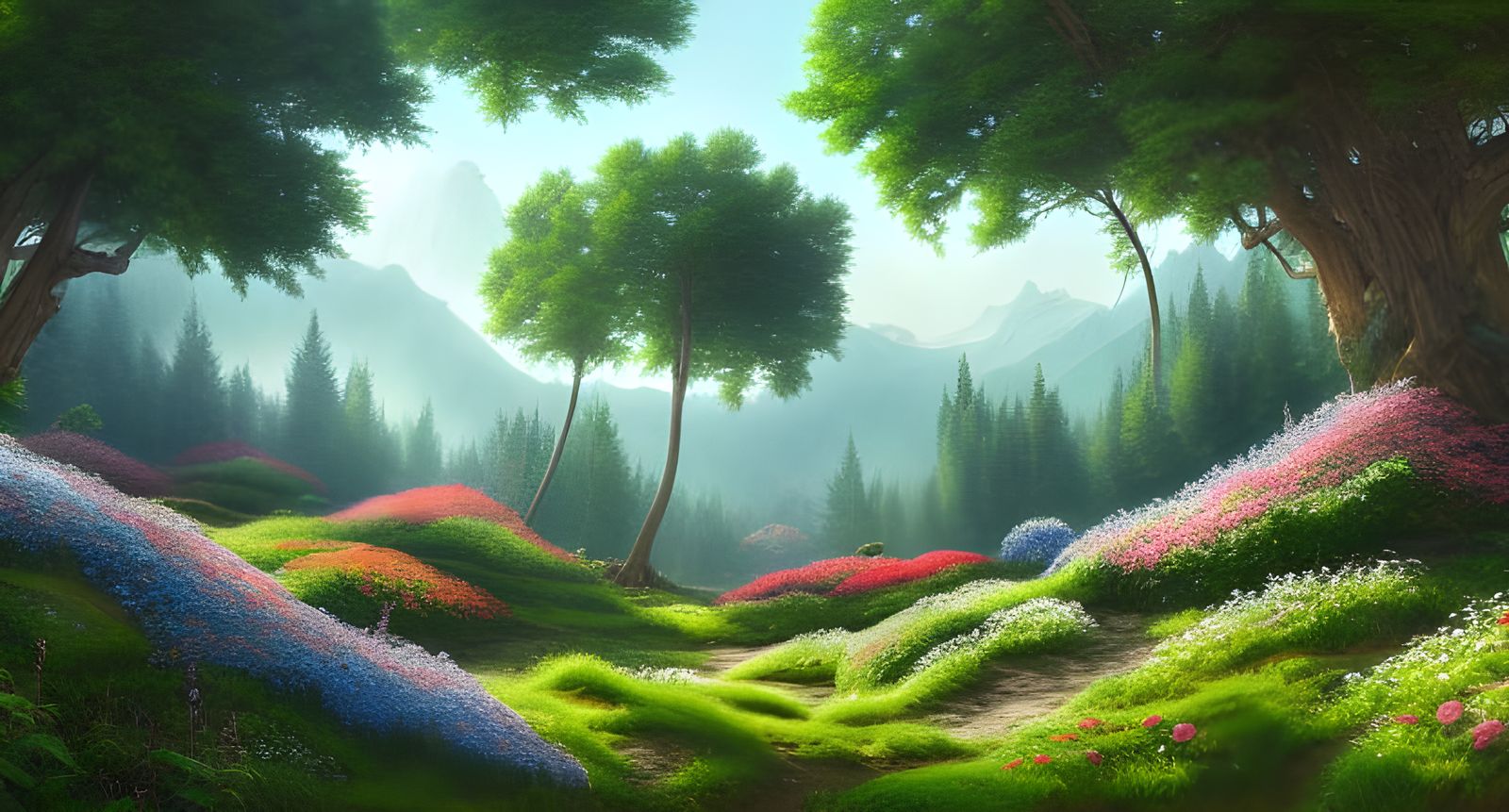 Lebanese Cedars in Middle-earth: A Hyperrealistic Landscape