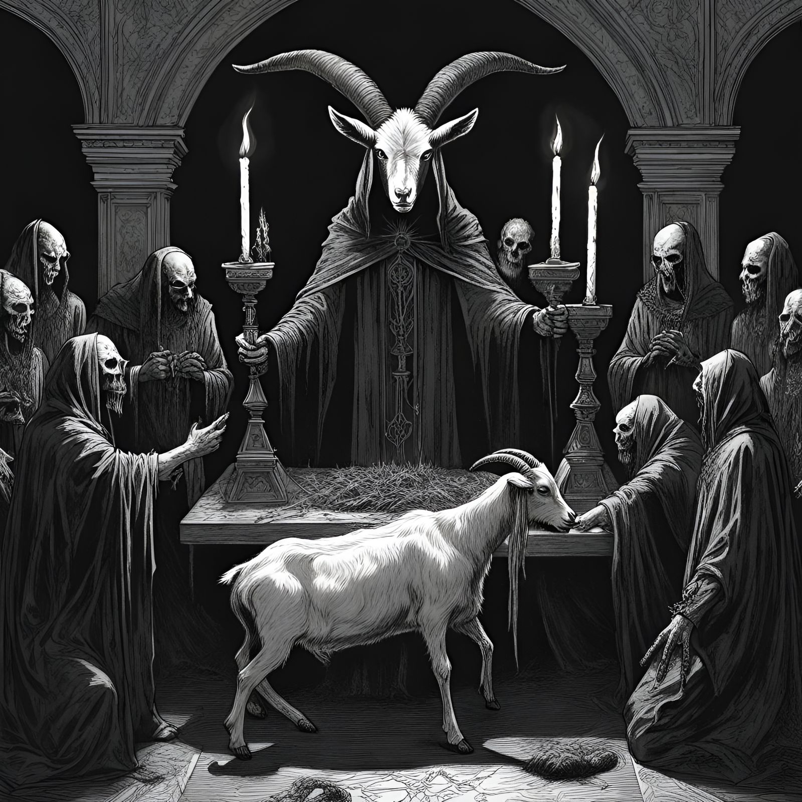 Satanic Sacrifice in Eerie Magazine Black Metal Style