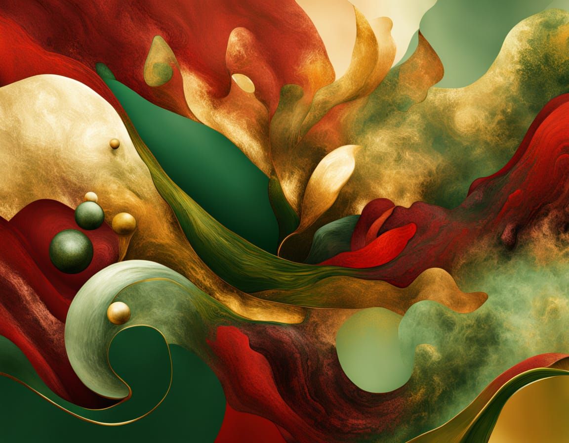 Abstract Climate Change Masterpiece in Metallic Oil Paint