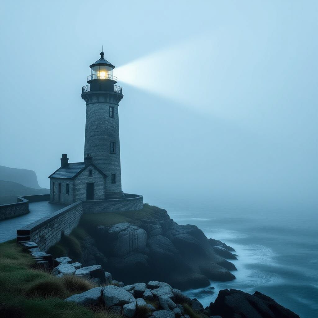 Coastal Lighthouse in Gothic Horror Style