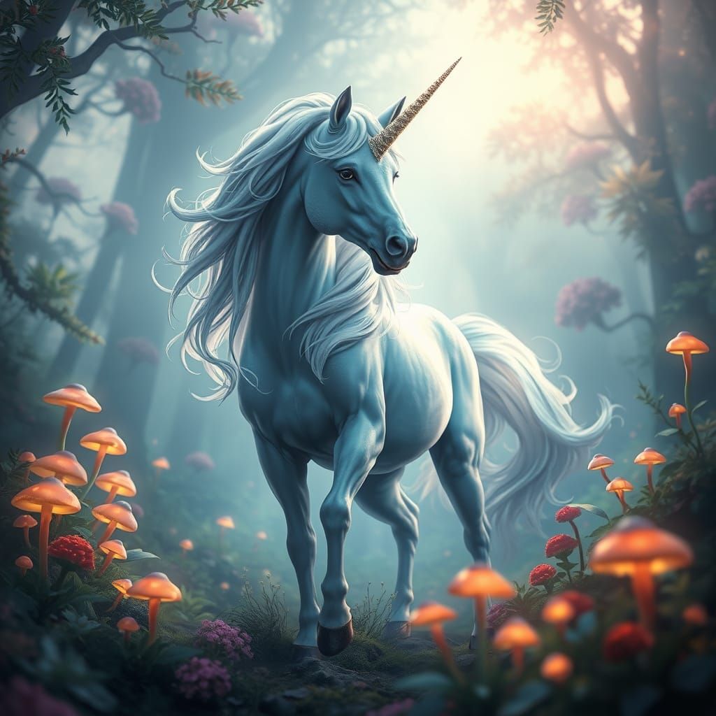 Dive into a Fantasy World Step into an enchanting forest where dreams come to life with our stunning AI-generated unicor...
