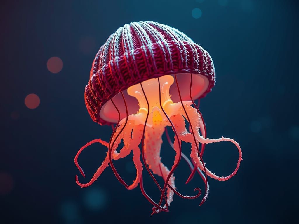 Cute Jellyfish Beanie Hat in Hyperrealistic Style