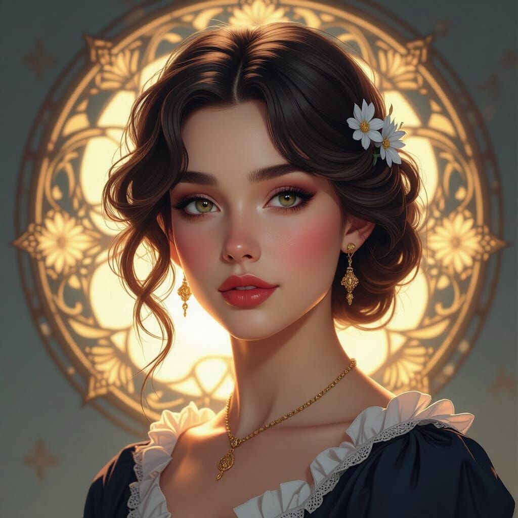 Detailed Portrait with Dynamic Lighting as Digital Art