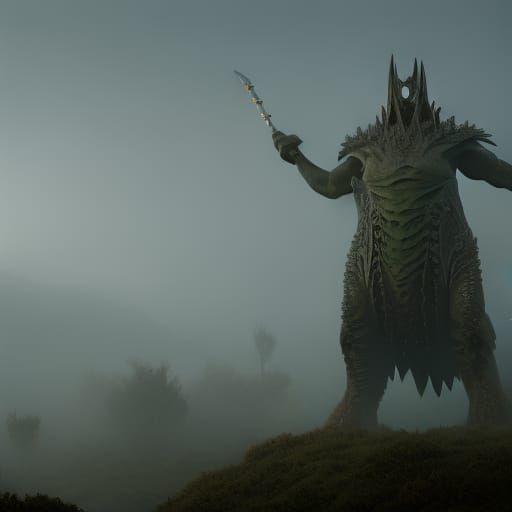 Grotesque Humanoid Monster in Misty Moor