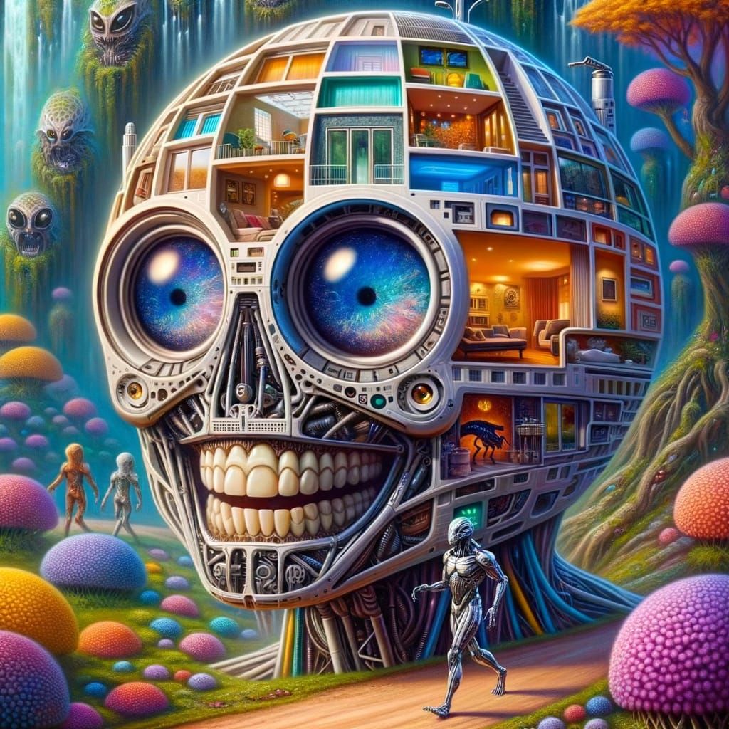 Eerie Psychedelic Futuristic Home Walks Through Alien Forest