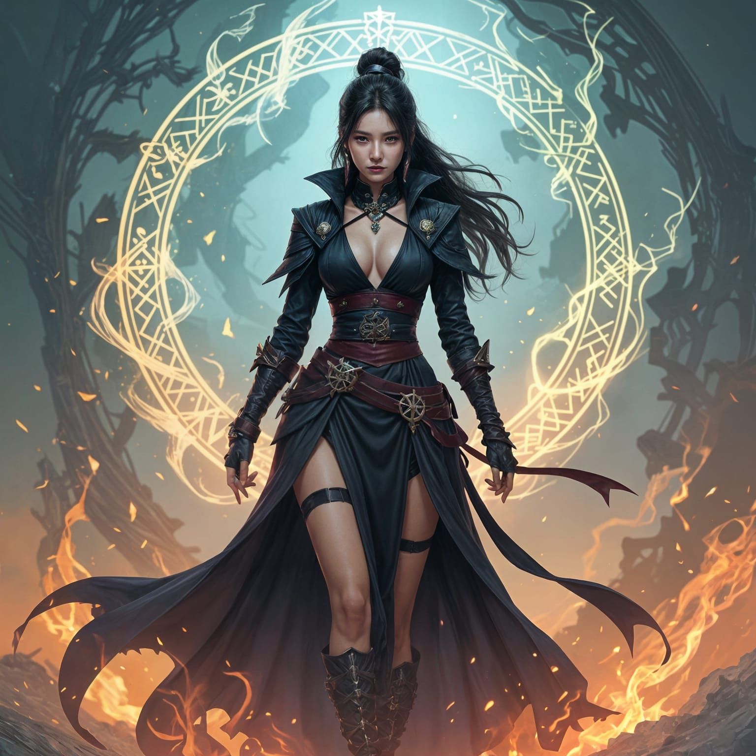 Blood Queen Comic Book Cover with Magic