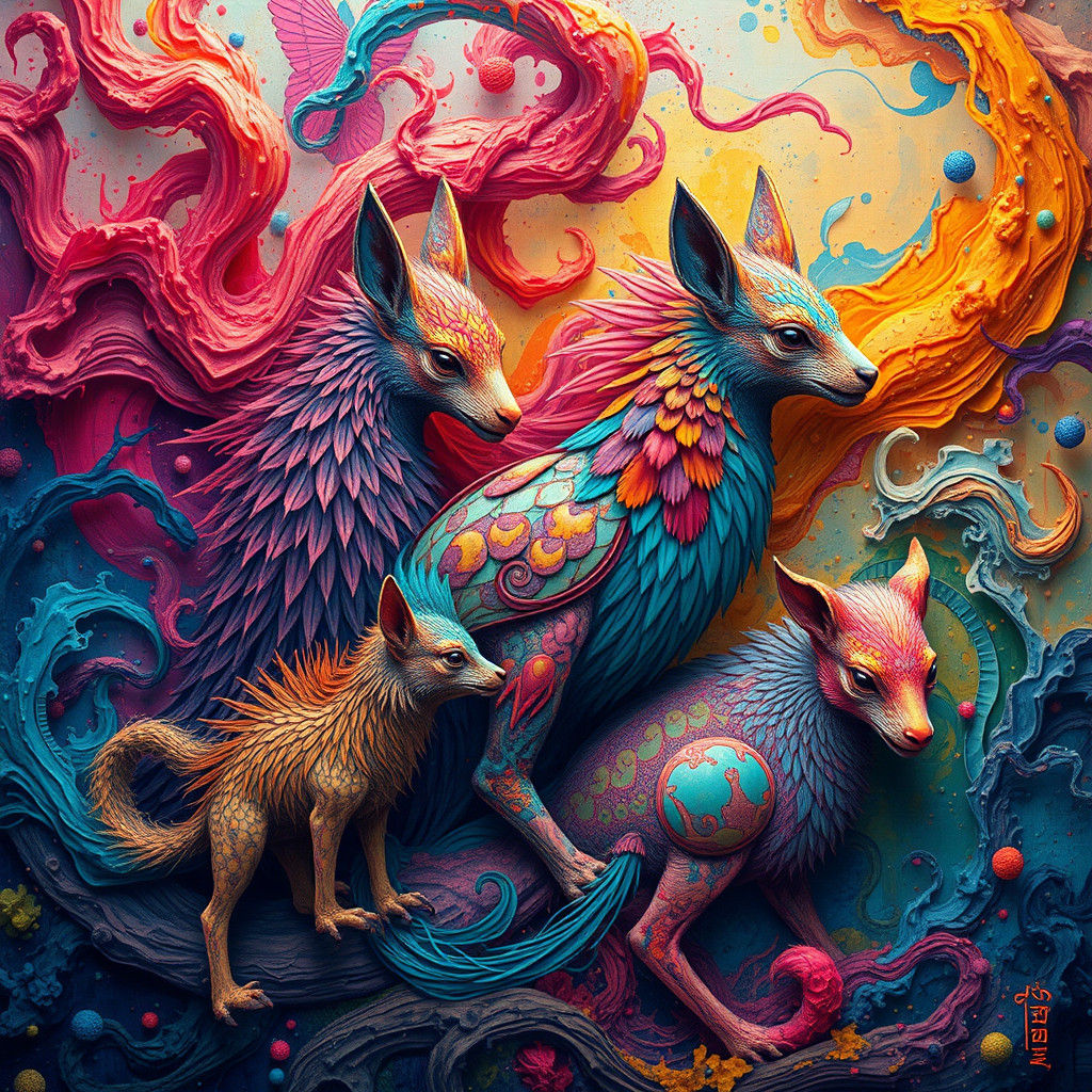 Woven Animals in a High-Fantasy Realm