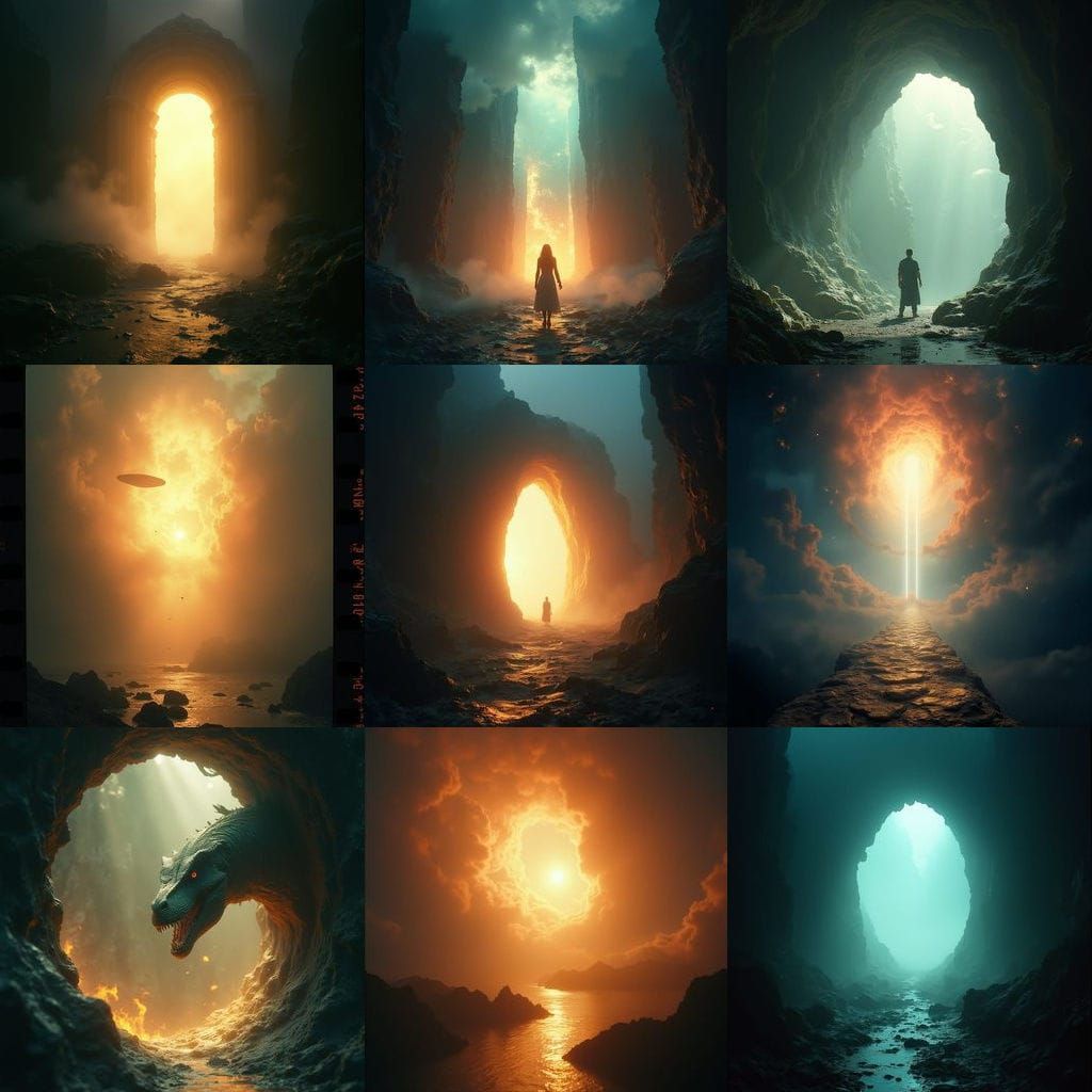 Epic Dream Portals In Atmospheric Fantasy Realms