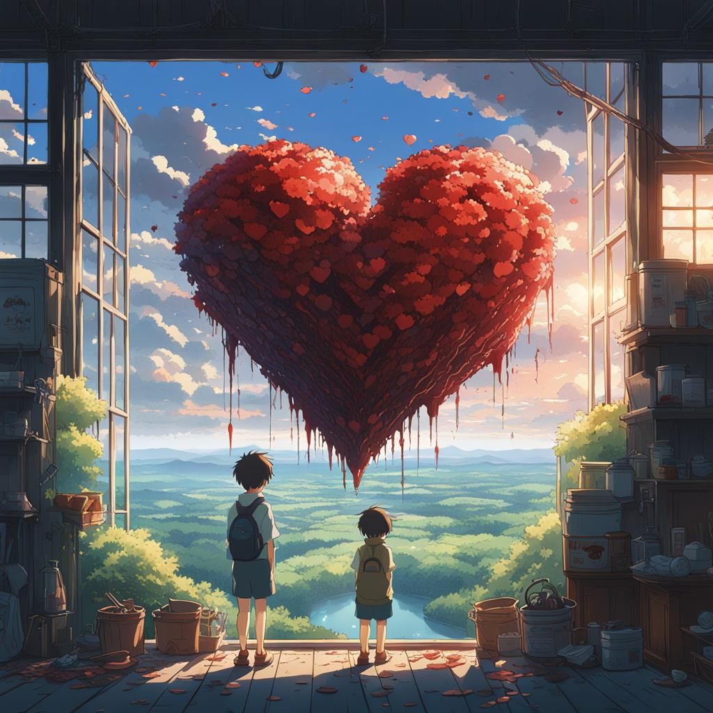 Broken Heart in Anime Style by Makoto Shinkai