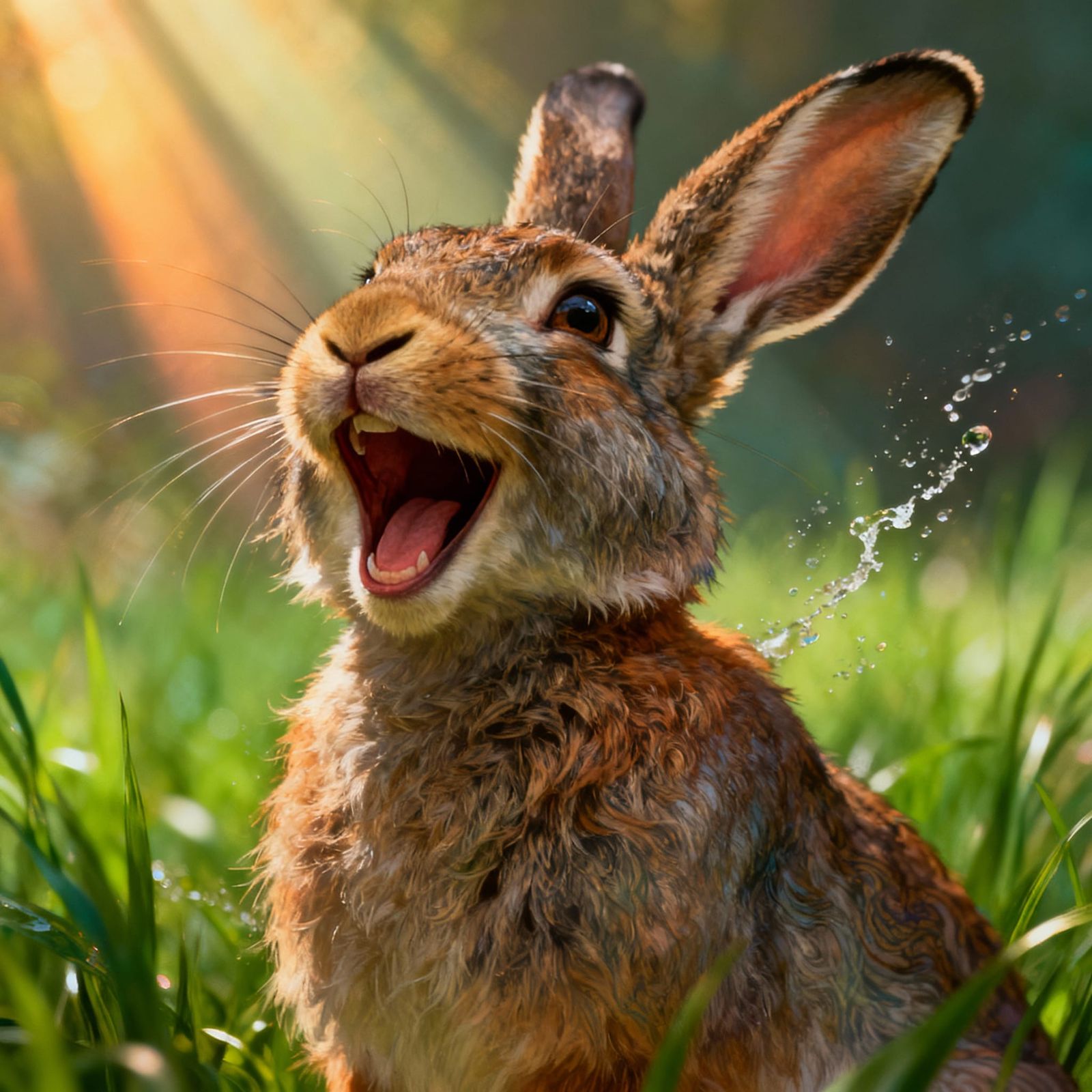 Joyful Hare Studio Portrait in Dynamic Lighting