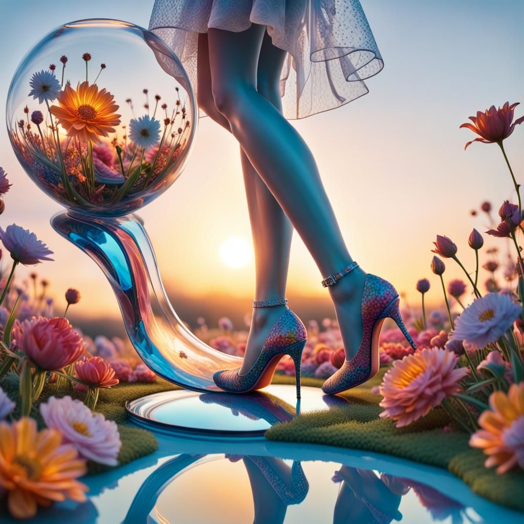 Fashionista in Glass Bobble with Flowerfield