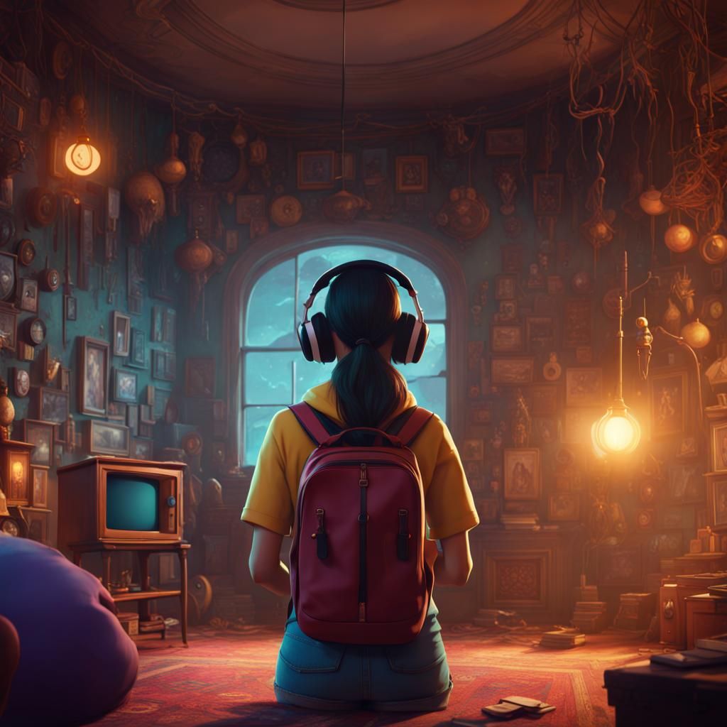 Girl Watching Adventure Time: Matte Painting