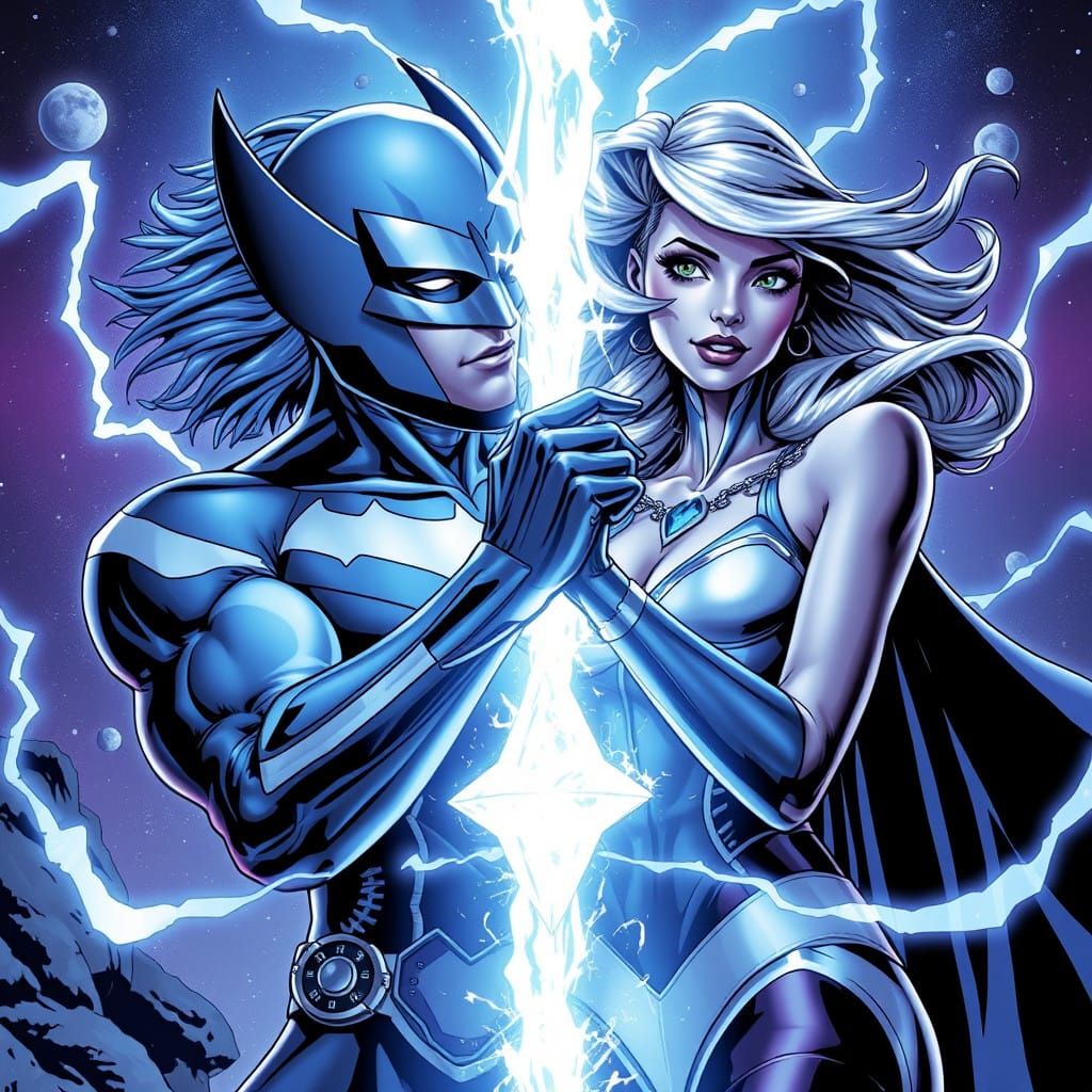 Surreal Superhero Diamond Hybrid Art in Comic Book Style