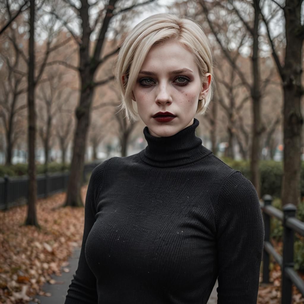 Pale Vampire Woman in Gothic Realism Style