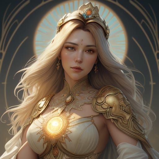 Noblewoman's Solar Headdress Concept Art Portrait